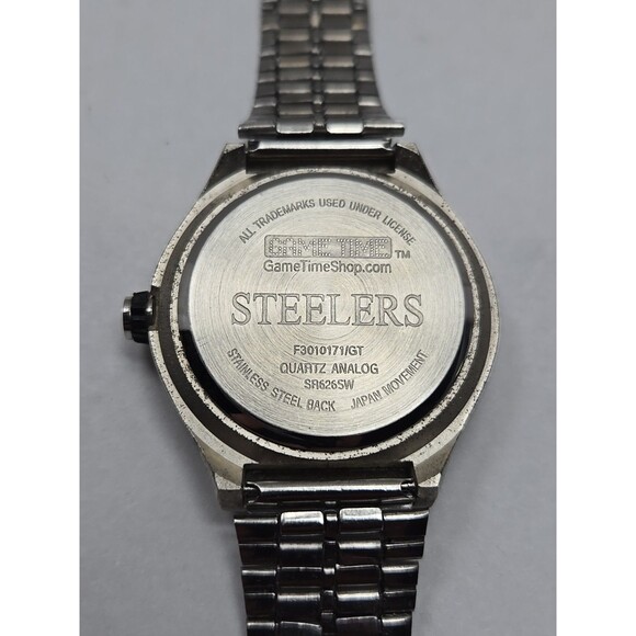 Pittsburgh Steelers Game Time Mens Watch Quartz New Battery Silver Tone NFL Logo - Picture 10 of 12
